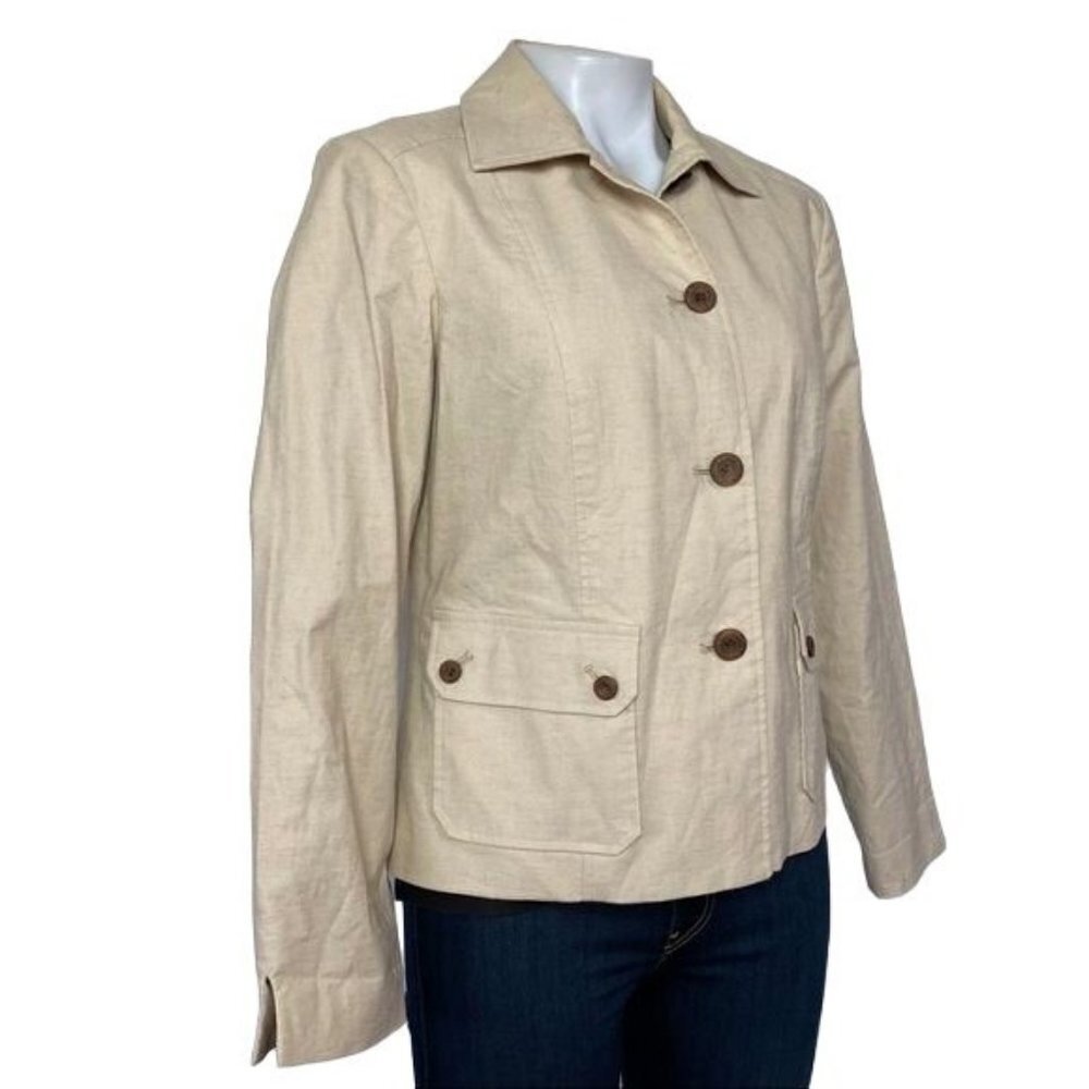 RQT Cream Jacket Blazer Brown Button Down Jacket Size 8 - Picture 5 of 10